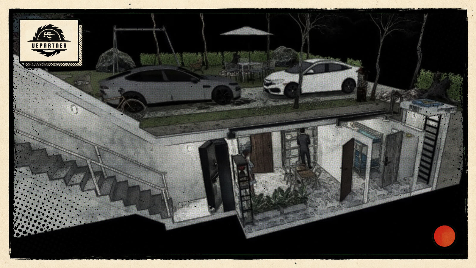 Uepartner — wizualizacja 3D schronu przydomowego